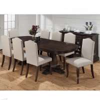 Modern Fabric+Poplar Solid Dining Room Chairs Wood With Nailheads Style