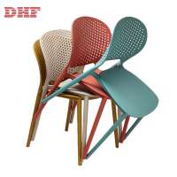 High Quality China Back Breathable Colorful Dining Stackable Plastic Chairs